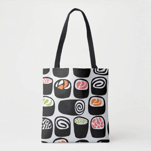 Handgemalte nahtlose Muster mit asiatischem Essen Tasche (Vorderseite)