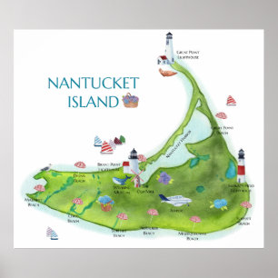 Handgemalte Nantucket-Insel Poster