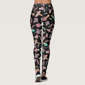 Handgemalte Niedliche Mushroom Fungi Muster Leggings (Rückseite)