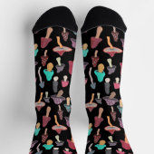 Handgemalte Niedliche Mushroom Fungi Muster Socken (Oben)