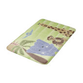 Handgemalte Niedliche Safari-Tiere Badematte (Schrägansicht)