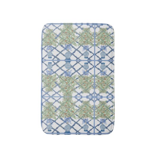 Handgemalte Orange Tree Topiary Ginger Jar Jars Badematte (Vorderseite Vertikal)