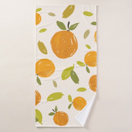 Handgemalte Orangen Frucht nahtlos Muster Design Badehandtuch (Badehandtuch)