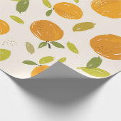 Handgemalte Orangen Frucht nahtlos Muster Design Geschenkpapier (Ecke)