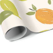 Handgemalte Orangen Frucht nahtlos Muster Design Geschenkpapier (Rolleneckpunkt)