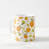 Handgemalte Orangen Frucht nahtlos Muster Design Kaffeetasse (Vorderseite Links)