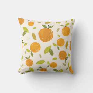 Handgemalte Orangen Frucht nahtlos Muster Design Kissen