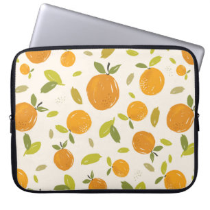 Handgemalte Orangen Frucht nahtlos Muster Design Laptopschutzhülle