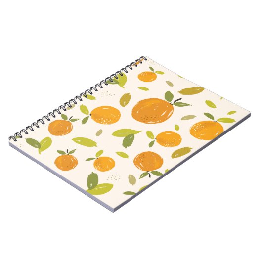 Handgemalte Orangen Frucht nahtlos Muster Design Notizblock (Linke Seite)