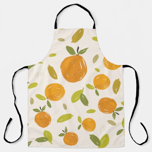 Handgemalte Orangen Frucht nahtlos Muster Design Schürze (Vorderseite)