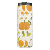 Handgemalte Orangen Frucht nahtlos Muster Design Thermosbecher (Rückseite)