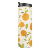 Handgemalte Orangen Frucht nahtlos Muster Design Thermosbecher (Nach rechts gedreht)