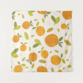 Handgemalte Orangen Frucht nahtlos Muster Design Wandteppich (Vorderseite (Horizontal))