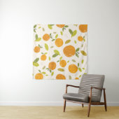Handgemalte Orangen Frucht nahtlos Muster Design Wandteppich (Beispiel (Horizontal))