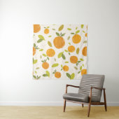 Handgemalte Orangen Frucht nahtlos Muster Design Wandteppich (Beispiel)