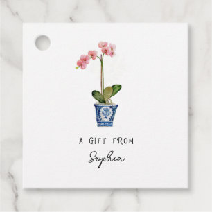 Handgemalte Orchid-Blume-Tags Geschenkanhänger
