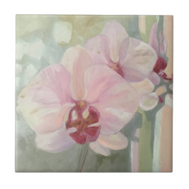 Handgemalte orchid-orchid-elegante Pastellfarben Fliese