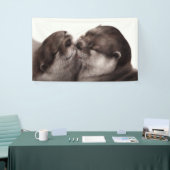 Handgemalte Otters - Zender Moment Wildlife Art Banner (Messeveranstaltung)