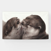 Handgemalte Otters - Zender Moment Wildlife Art Banner (Horizontal)