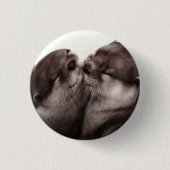 Handgemalte Otters - Zender Moment Wildlife Art Button (Vorderseite)
