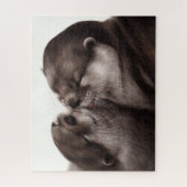 Handgemalte Otters - Zender Moment Wildlife Art Puzzle (Vertikal)