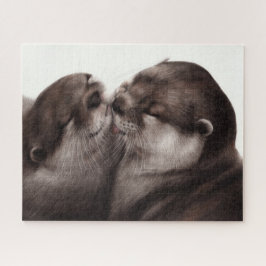 Handgemalte Otters - Zender Moment Wildlife Art Puzzle
