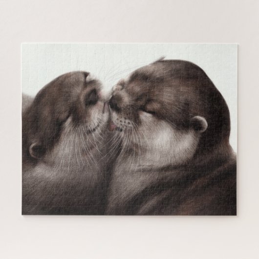 Handgemalte Otters - Zender Moment Wildlife Art Puzzle (Horizontal)