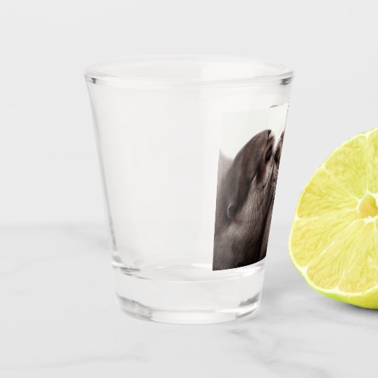 Handgemalte Otters - Zender Moment Wildlife Art Schnapsglas (Links)