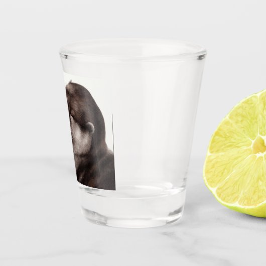 Handgemalte Otters - Zender Moment Wildlife Art Schnapsglas (Rechts)