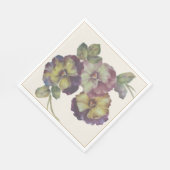 Handgemalte Pansy Cocktails Napkins mit Antique-G Serviette (Ecke)