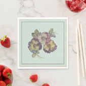 Handgemalte Pansy Luncheon Napkins — Pflaume und G Serviette (Beispiel)