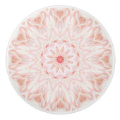 Handgemalte Pastel Apricot Mandala Keramikknauf (Vorderseite)