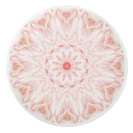 Handgemalte Pastel Apricot Mandala Keramikknauf