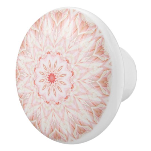 Handgemalte Pastel Apricot Mandala Keramikknauf (Rechts)