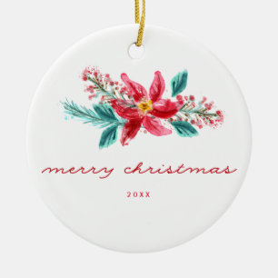 Handgemalte personalisierte Weihnachtsverzierung Keramik Ornament