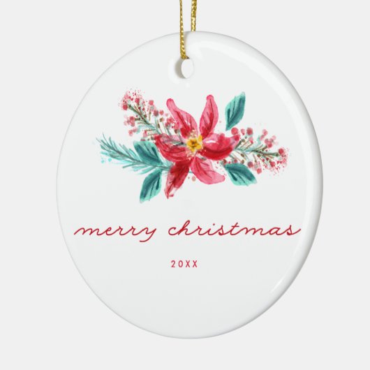 Handgemalte personalisierte Weihnachtsverzierung Keramik Ornament (Links)