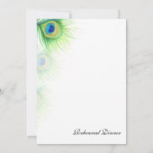 Handgemalte Pfauenfeathers Probe Dinner Einladung (Rückseite)