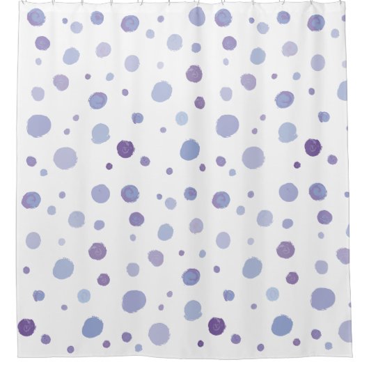 handgemalte Polka Punkte Duschvorhang (Vorderseite)