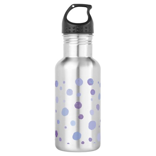 handgemalte Polka Punkte Edelstahlflasche (Vorderseite)