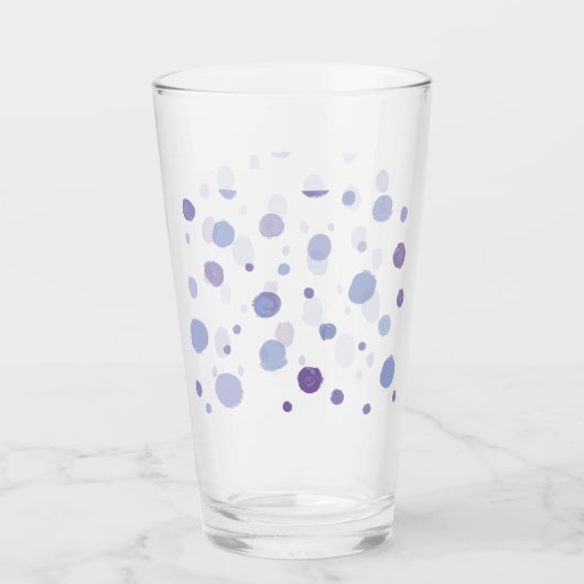handgemalte Polka Punkte Glas (Vorderseite)
