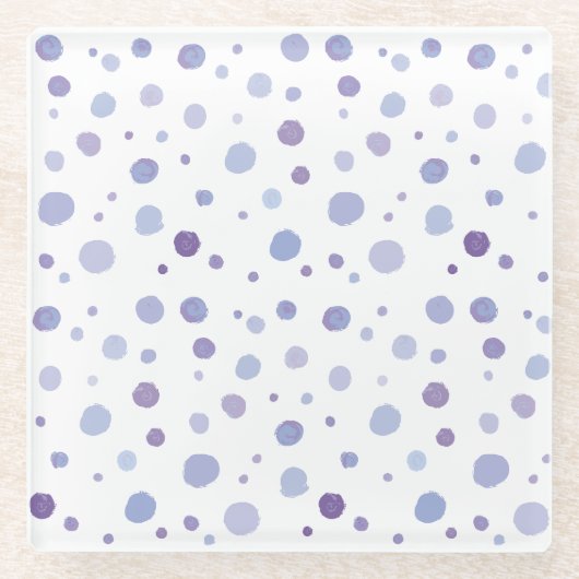 handgemalte Polka Punkte Glasuntersetzer (Vorderseite)