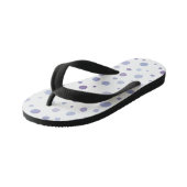 handgemalte Polka Punkte Kinderbadesandalen (Schrägansicht)