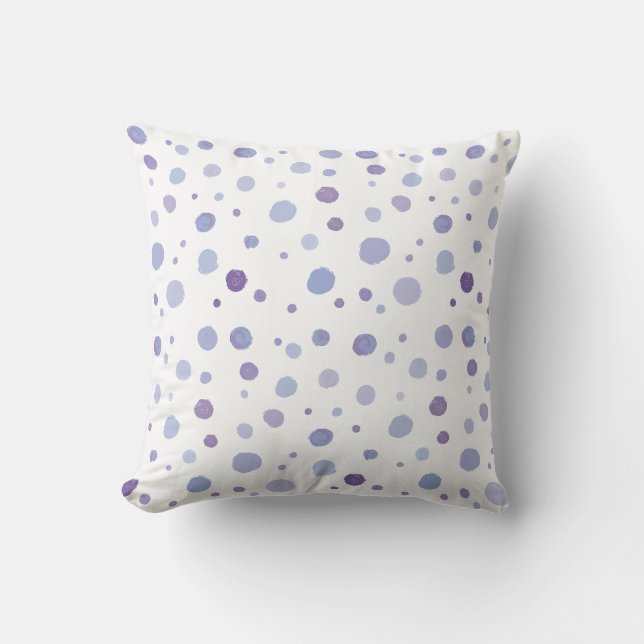 handgemalte Polka Punkte Kissen (Vorderseite)