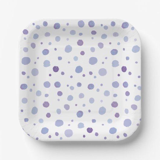 handgemalte Polka Punkte Pappteller (Vorderseite)