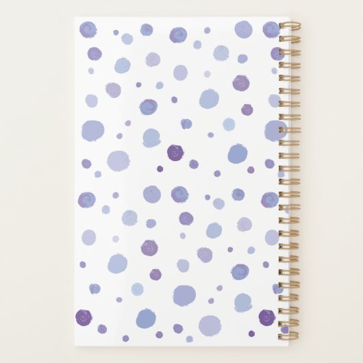 handgemalte Polka Punkte Planer (Rückseite)