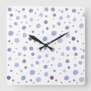 handgemalte Polka Punkte Quadratische Wanduhr