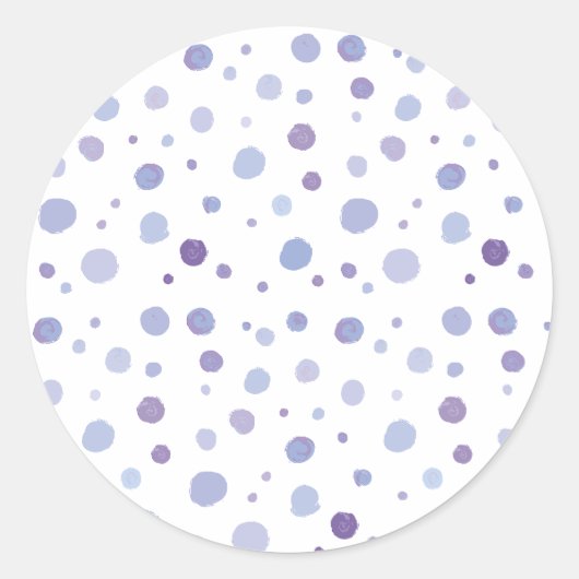 handgemalte Polka Punkte Runder Aufkleber (Vorderseite)