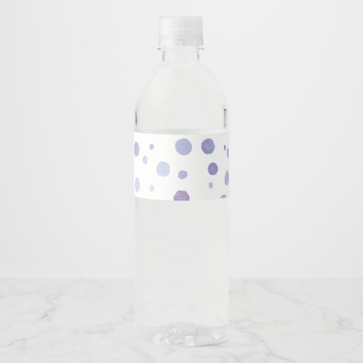 handgemalte Polka Punkte Wasserflaschenetikett (Vorderseite)