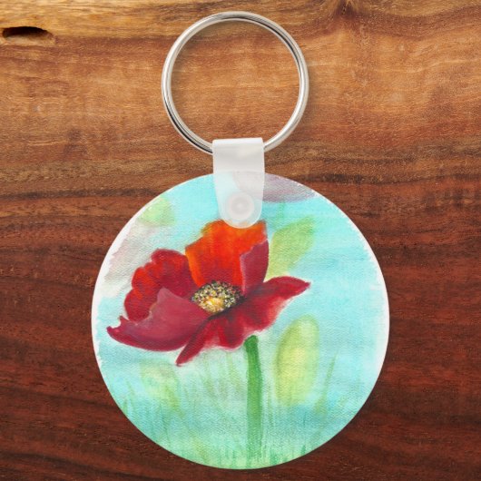 Handgemalte Poppy-Schlüsselkette Schlüsselanhänger (Vorderseite)