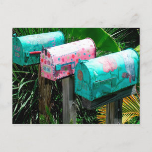 Handgemalte Postfächer in Florida Postkarte